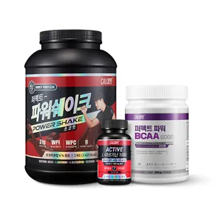 칼로바이 퍼펙트 파워쉐이크 김종국 헬스 단백질 프로틴 보충제 초코맛 2kg + bcaa 포도맛 + L아르기닌 2개월분