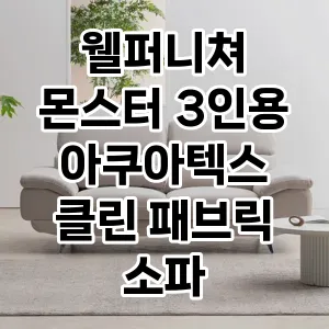 웰퍼니쳐 몬스터 3인용 아쿠아텍스 클린 패브릭 소파 추천 TOP5