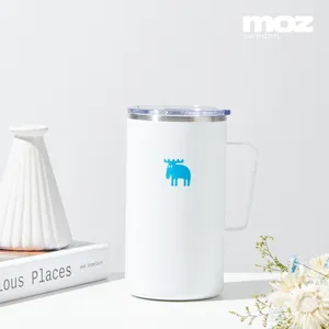 MOZ 스웨덴 316 스텐 진공 머그컵 스텐머그컵 보온머그컵 보온컵, 퓨어화이트., 600ml(20oz), 1개