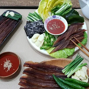 해탕 과메기 야채세트 [백종원 맛남의 광장]~포항 구룡포과메기, 1박스, (야채세트 10마리 20쪽)300g내외