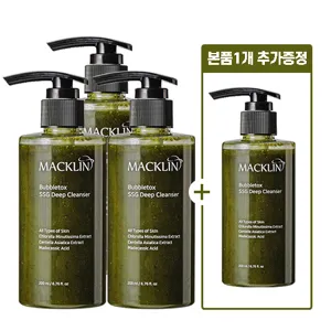 맥클린 버블 톡스 딥 클렌징 폼 200ml 4개 약산성 페이스 스크럽, 4개